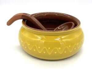 Bobby Flay Terra Cotta Salsa Bowl with Ladle Made in Portugal